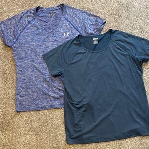 Under Armour Heathered Blue and Duluth Dark Teal T-Shirts